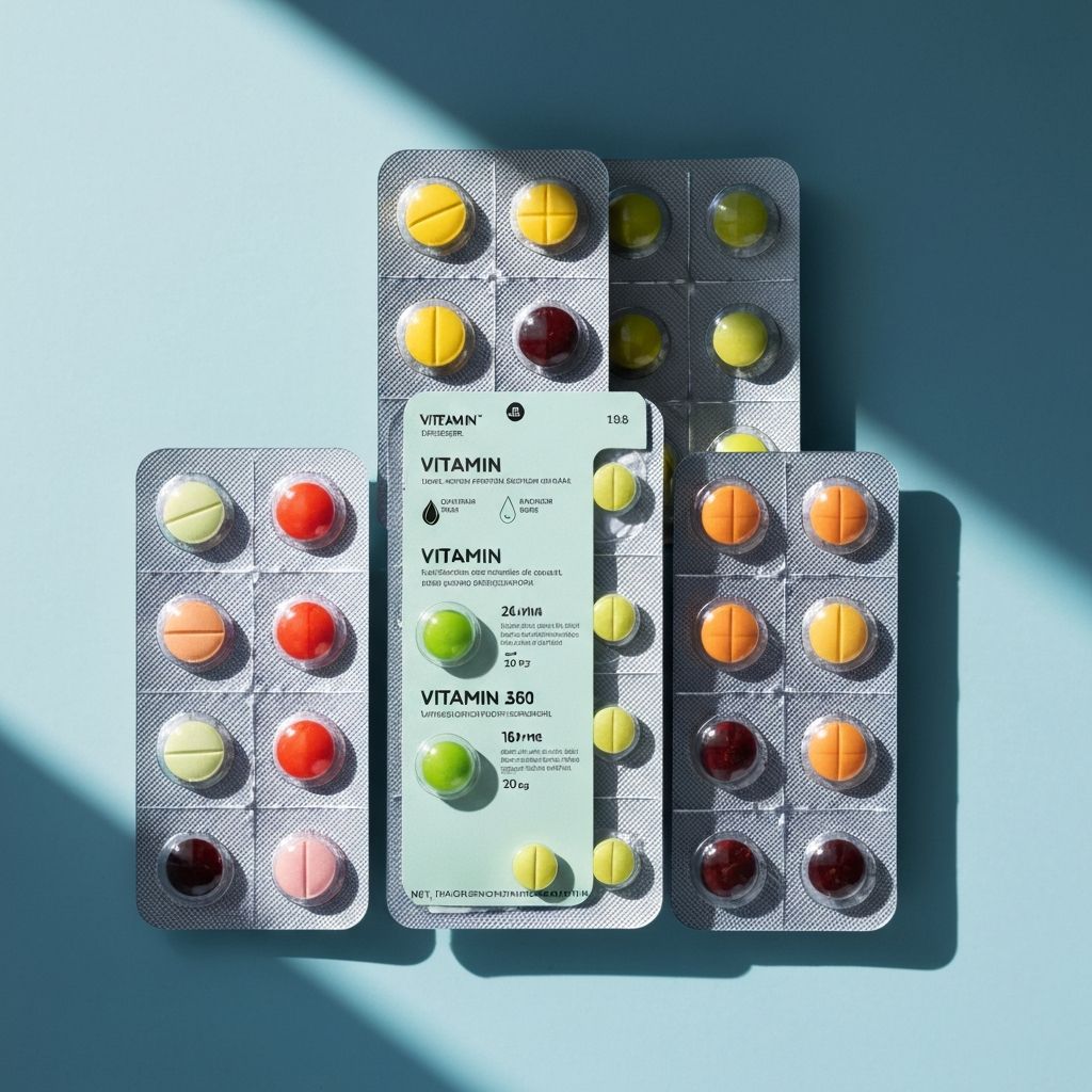 Ilustrasi berbagai jenis vitamin